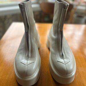 The Row Cream Heeled Boots